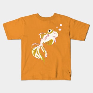 Cute Telescope Goldfish - Not Hamlet Design Kids T-Shirt